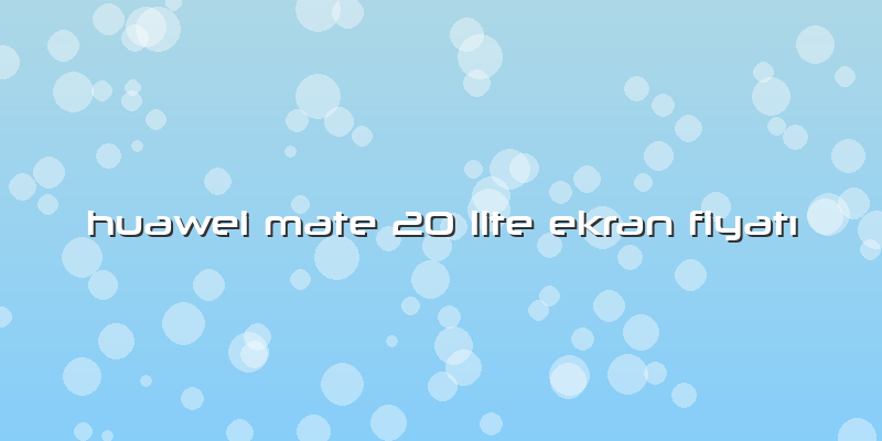 Huawei Mate 20 Lite Ekran Fiyatı