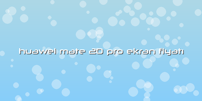 Huawei Mate 20 Pro Ekran Fiyatı