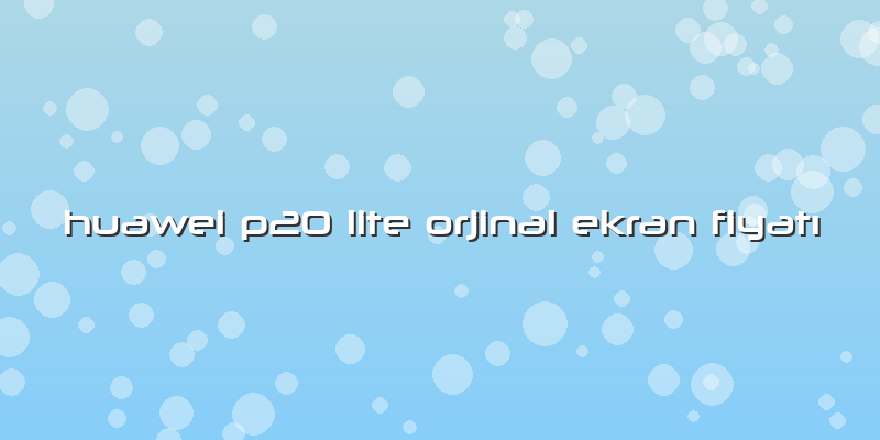Huawei P20 Lite Orjinal Ekran Fiyatı