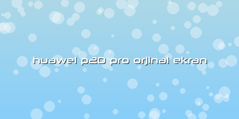 Huawei P20 Pro Orjinal Ekran