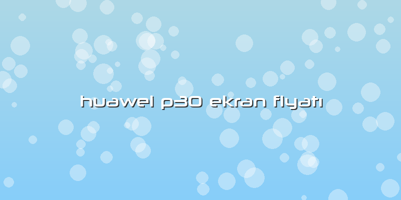 Huawei P30 Ekran Fiyatı