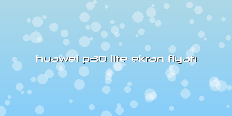 Huawei P30 Lite Ekran Fiyatı