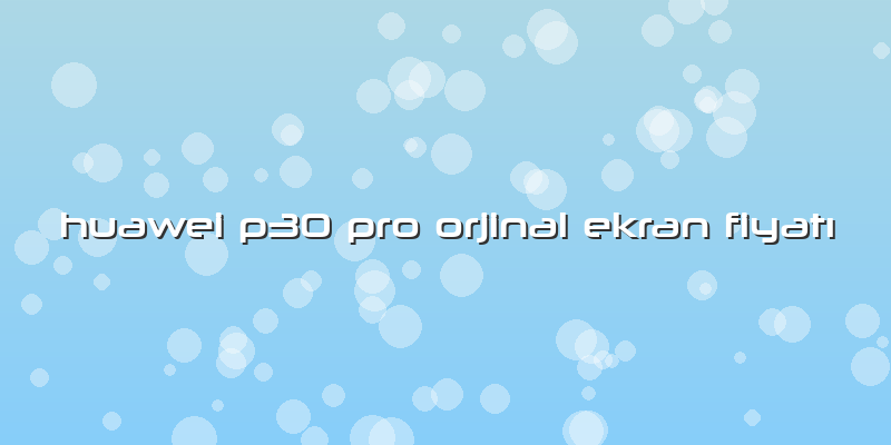 Huawei P30 Pro Orjinal Ekran Fiyatı