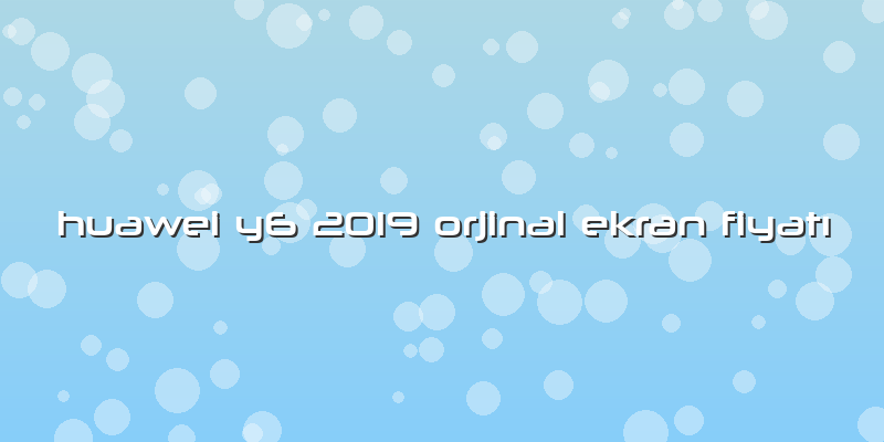 Huawei Y6 2019 Orjinal Ekran Fiyatı