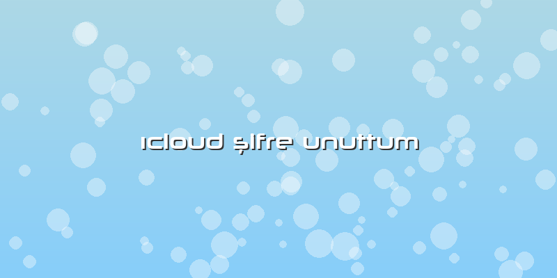 ıcloud şifre Unuttum