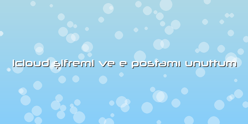 Icloud şifremi Ve E Postamı Unuttum