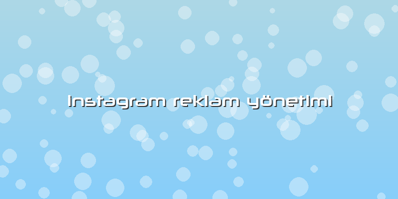 Instagram Reklam Yönetimi