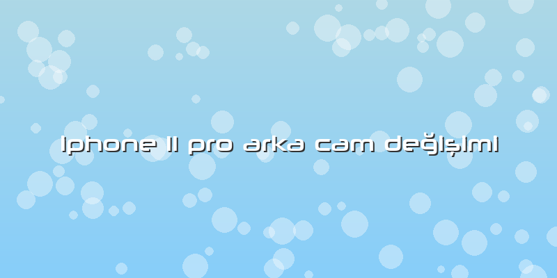 Iphone 11 Pro Arka Cam Değişimi