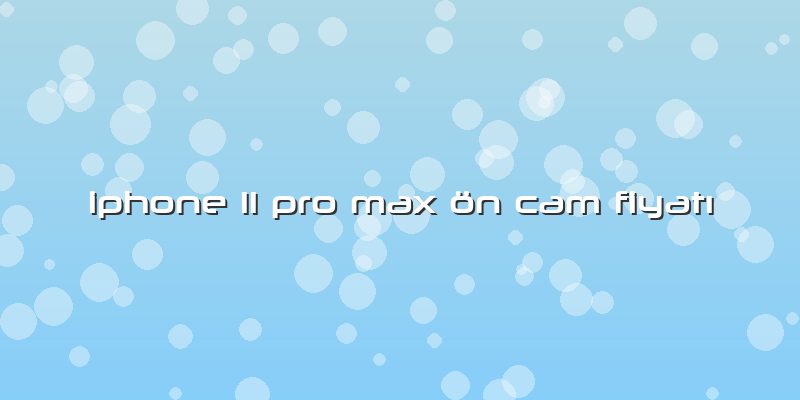 Iphone 11 Pro Max ön Cam Fiyatı