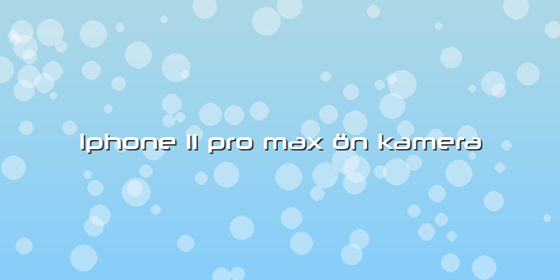Iphone 11 Pro Max ön Kamera