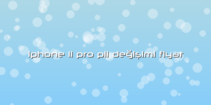 Iphone 11 Pro Pil Değişimi Fiyat