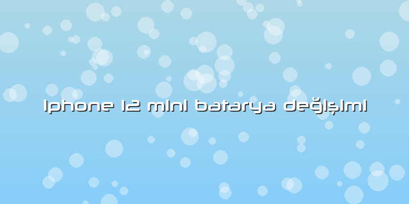 Iphone 12 Mini Batarya Değişimi
