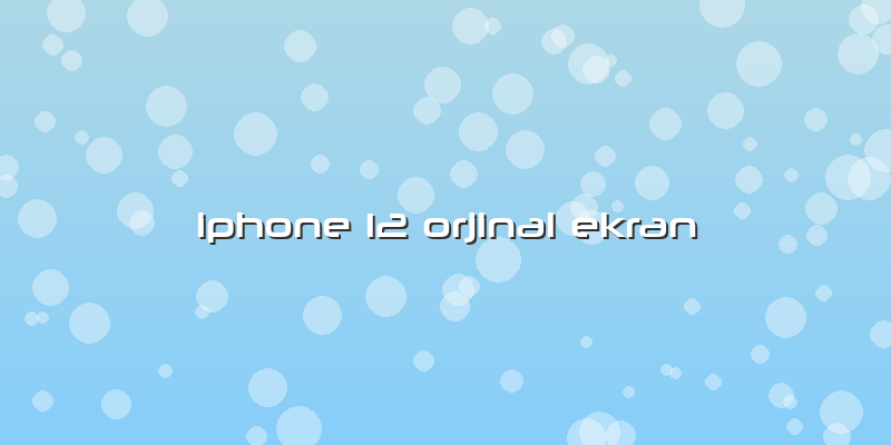 Iphone 12 Orjinal Ekran