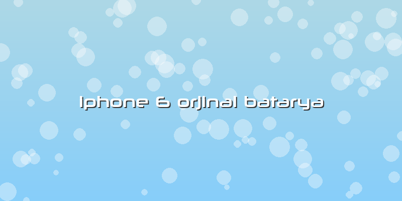 Iphone 6 Orjinal Batarya