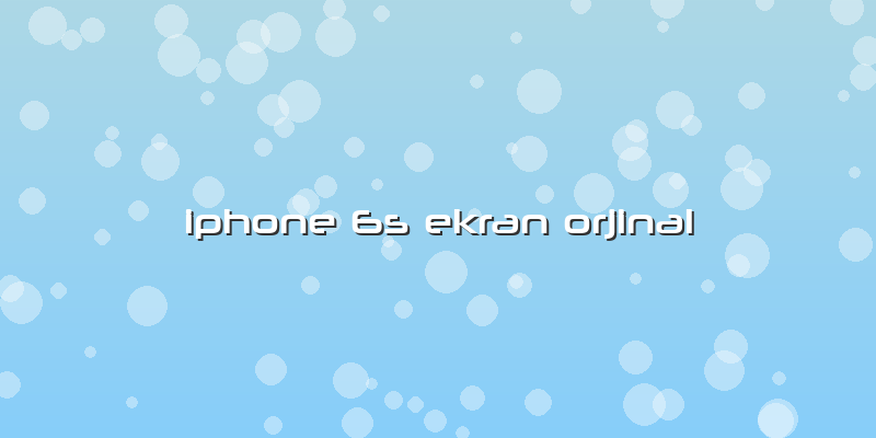 Iphone 6s Ekran Orjinal
