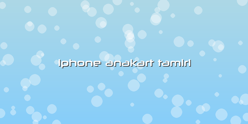 Iphone Anakart Tamiri