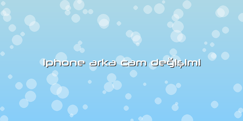 Iphone Arka Cam Değişimi