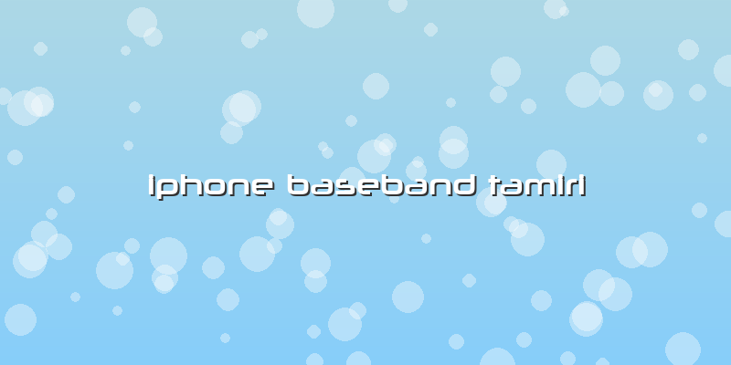 Iphone Baseband Tamiri