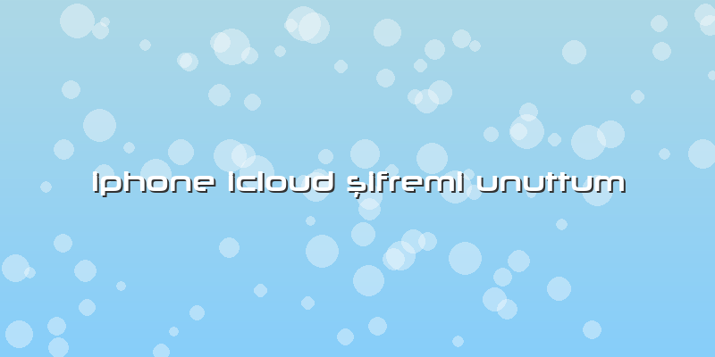 Iphone Icloud şifremi Unuttum