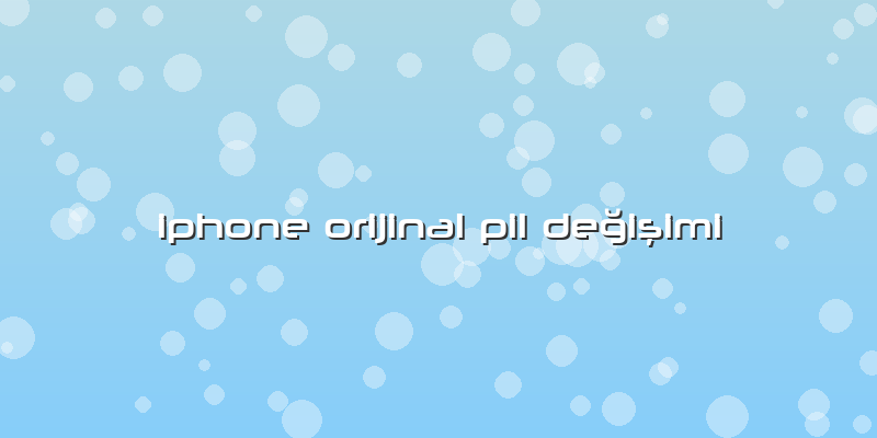 Iphone Orijinal Pil Değişimi