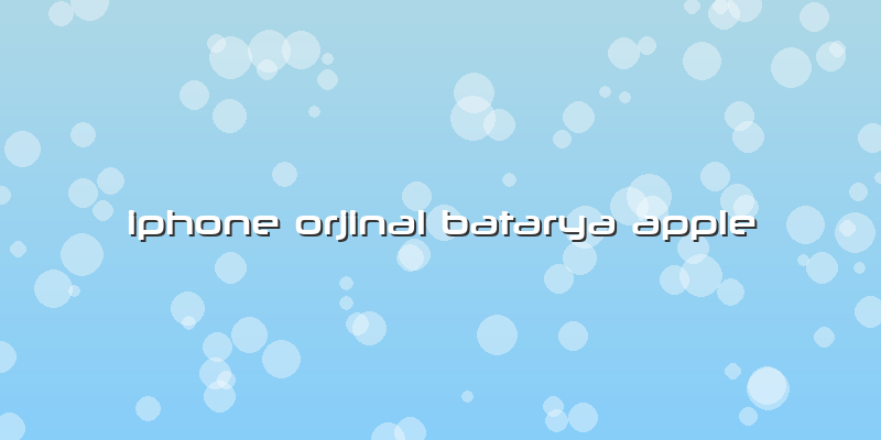 Iphone Orjinal Batarya Apple