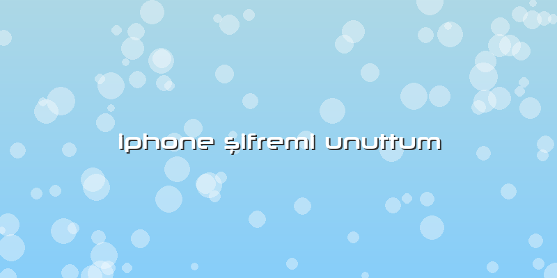 Iphone şifremi Unuttum