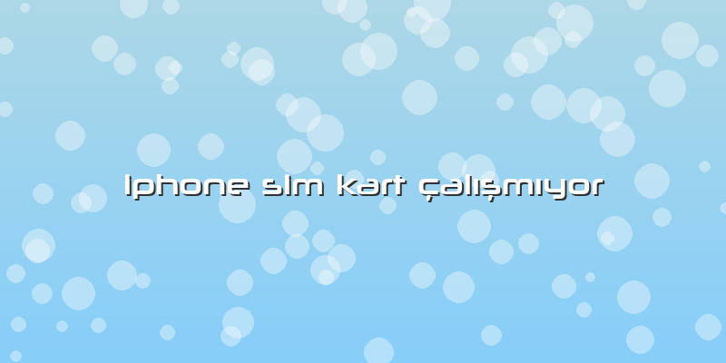 Iphone Sim Kart çalışmıyor