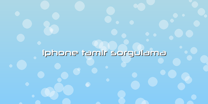 Iphone Tamir Sorgulama