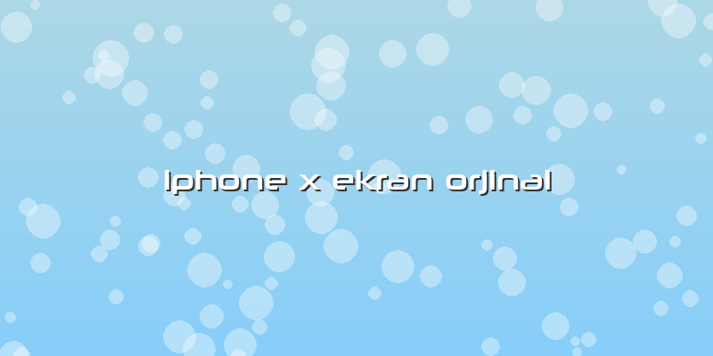 Iphone X Ekran Orjinal