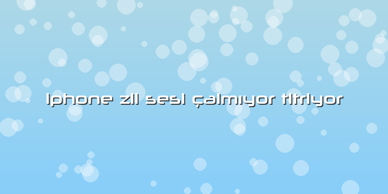 Iphone Zil Sesi çalmıyor Titriyor
