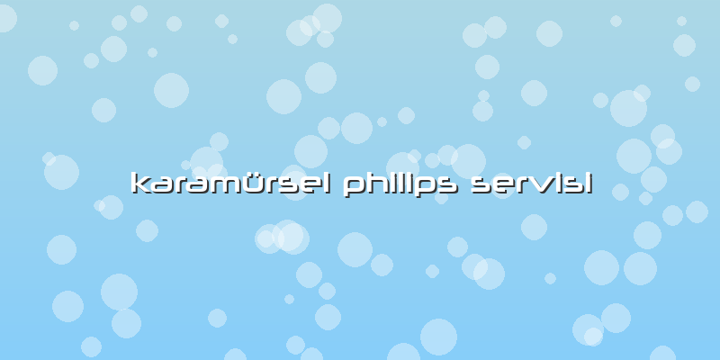 Karamürsel Philips Servisi