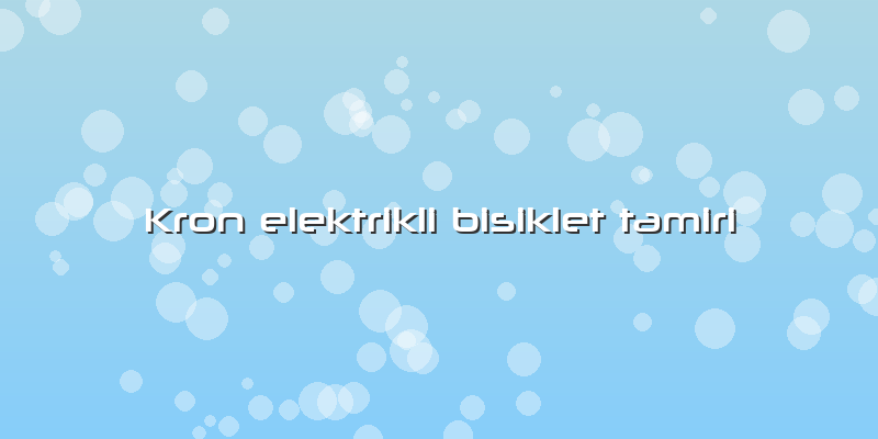Kron Elektrikli Bisiklet Tamiri
