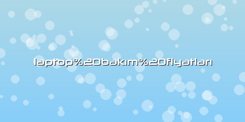 Laptop bakım fiyatları