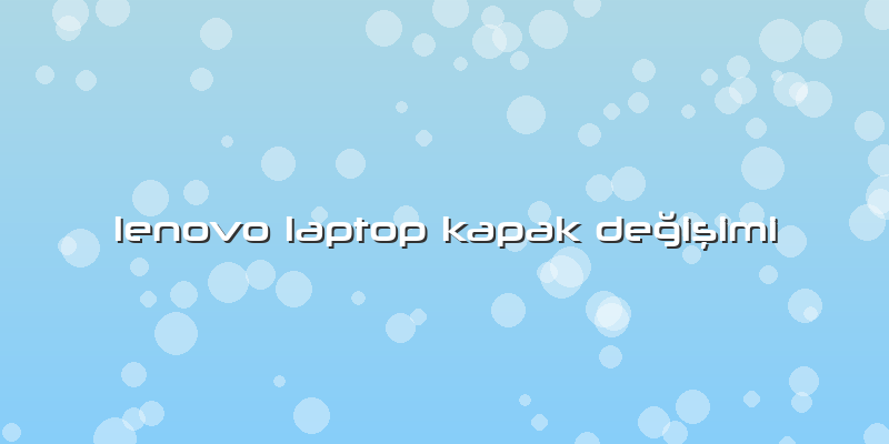 Lenovo Laptop Kapak Değişimi