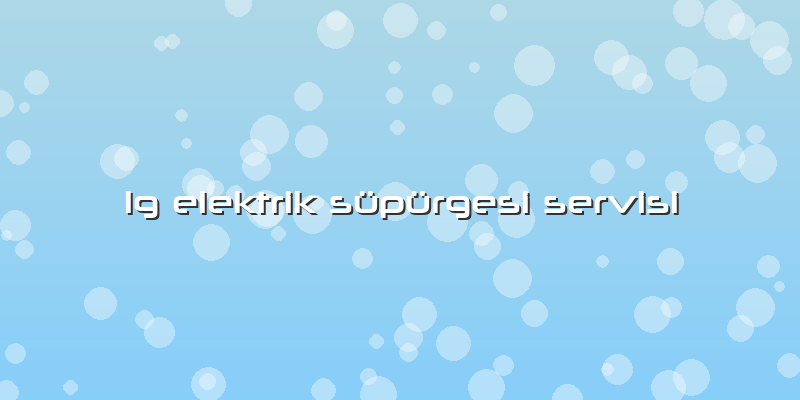 Lg Elektrik Süpürgesi Servisi