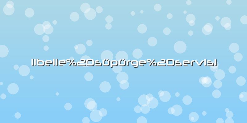 Libelle süpürge servisi