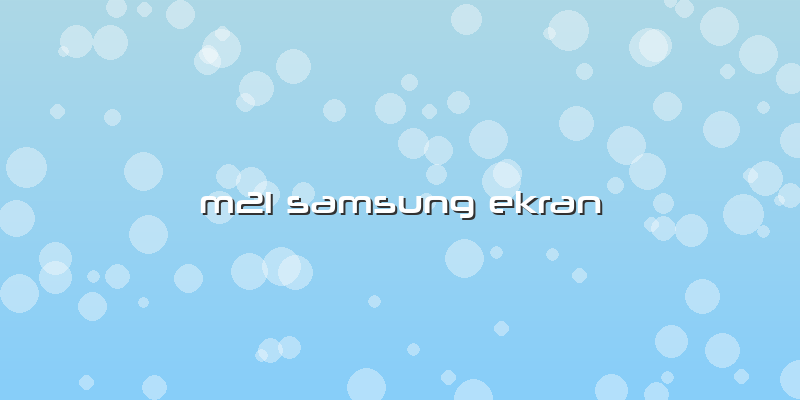 M21 Samsung Ekran