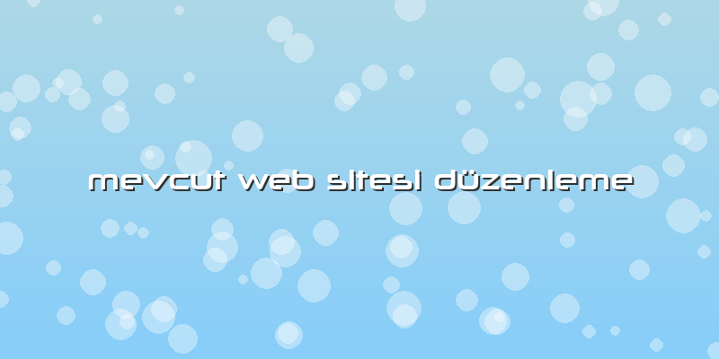 Mevcut Web Sitesi Düzenleme