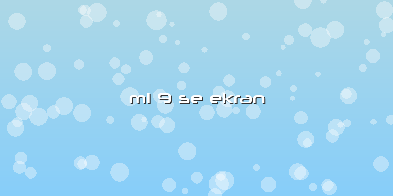 Mi 9 Se Ekran