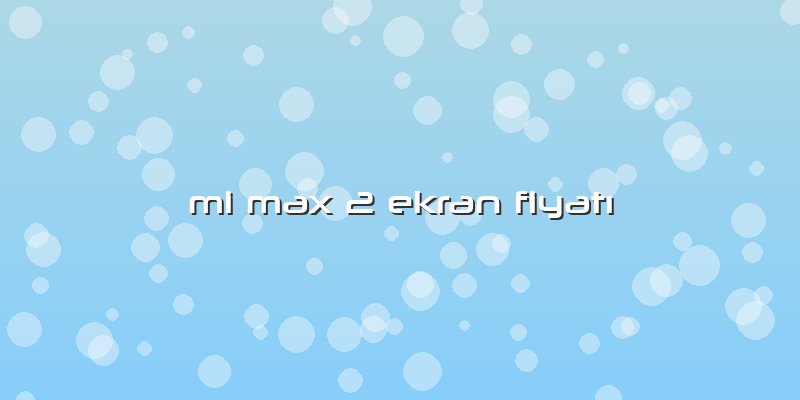 Mi Max 2 Ekran Fiyatı