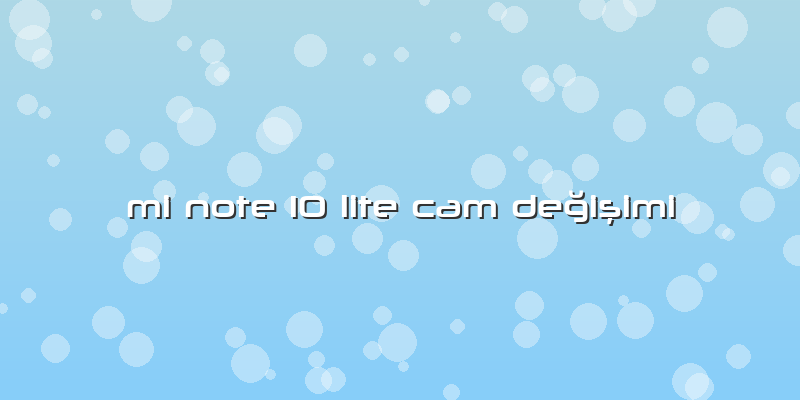 Mi Note 10 Lite Cam Değişimi