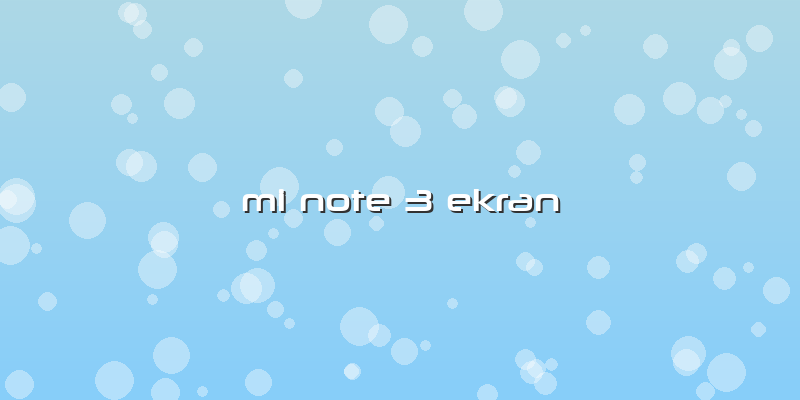 Mi Note 3 Ekran