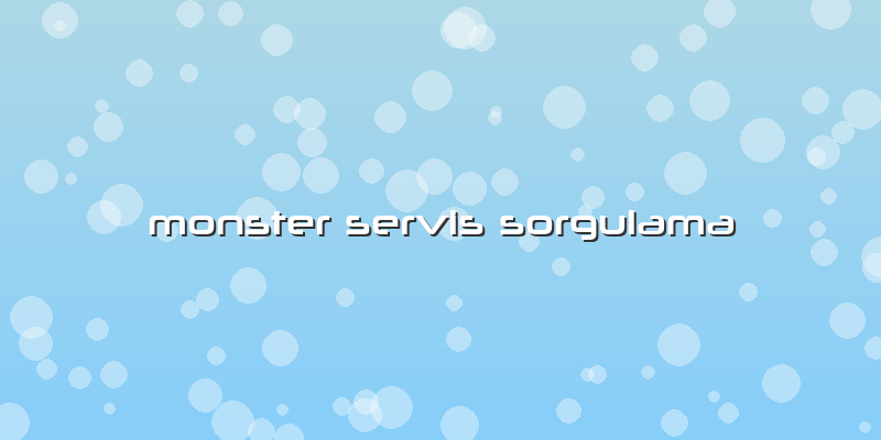 Monster Servis Sorgulama
