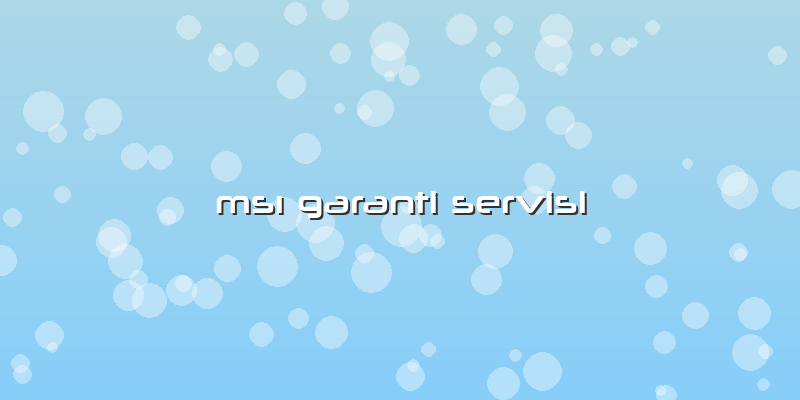 Msı Garanti Servisi