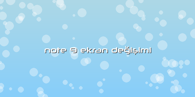 Note 9 Ekran Değişimi
