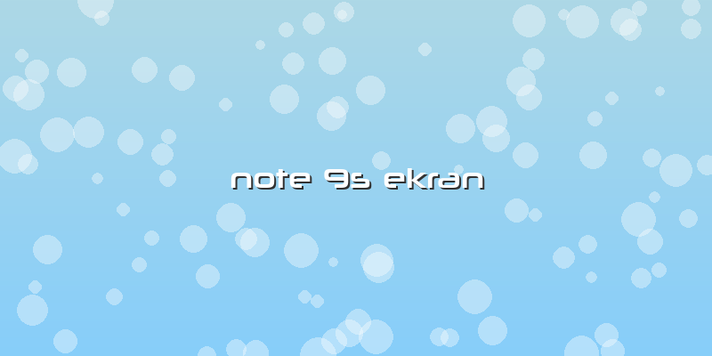 Note 9s Ekran