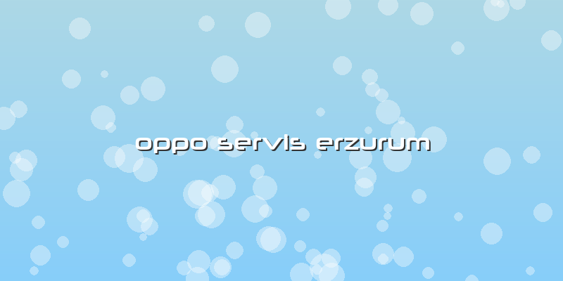 Oppo Servis Erzurum