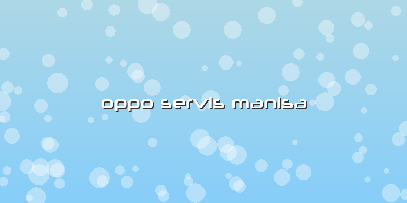 Oppo Servis Manisa