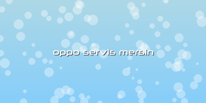 Oppo Servis Mersin