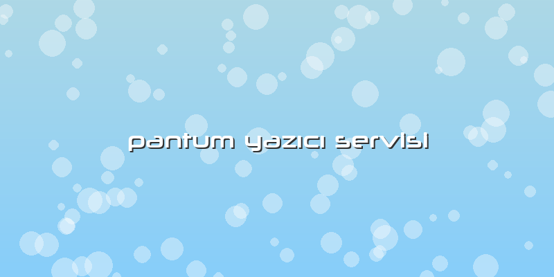 Pantum Yazıcı Servisi